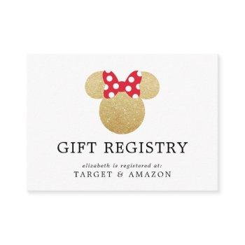 minnie mouse | bridal shower gift registry enclosure card