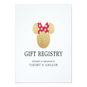 Minnie Mouse | Bridal Shower Gift Registry Enclosure Card Front View
