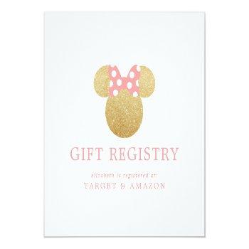 Minnie Mouse | Bridal Shower Gift Registry Enclosure Card Front View