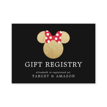 minnie mouse | bridal shower gift registry enclosure card