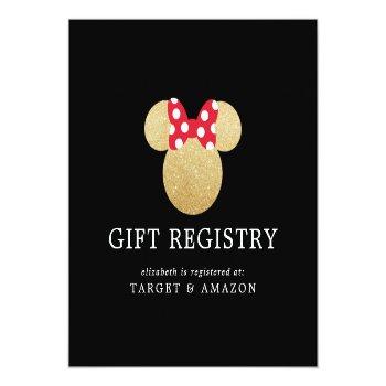 Minnie Mouse | Bridal Shower Gift Registry Enclosure Card Front View