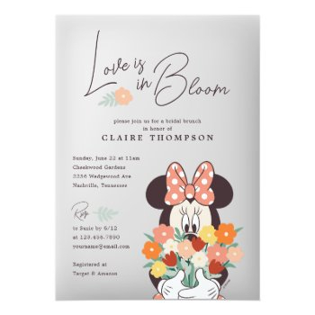 Minnie Mouse | Love Is In Bloom Bridal Shower Acrylic Invitations Front View