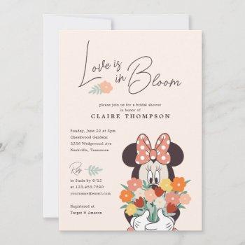 minnie mouse | love is in bloom bridal shower invitation