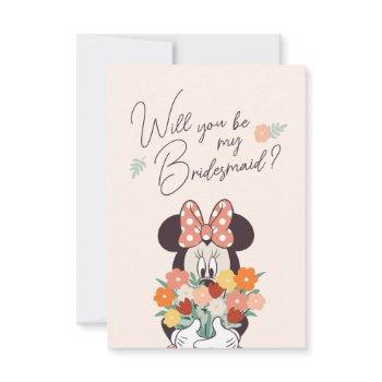 minnie mouse | will you be my bridesmaid floral invitation