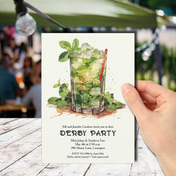 mint julep derby party invitation