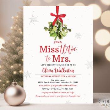 miss to mrs. christmas bridal shower invitation