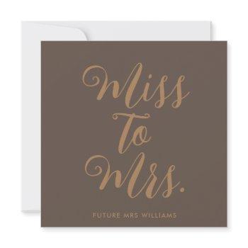 miss to mrs modern bridal shower  invitation