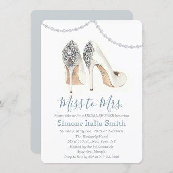 miss to mrs. shoe bridal shower invitation