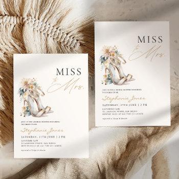 miss to mrs. wedding heels bridal shower  invitation