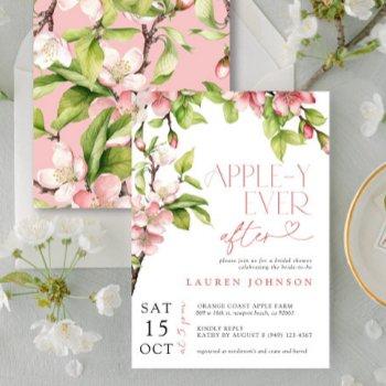 modern appley ever after spring bridal shower invitation