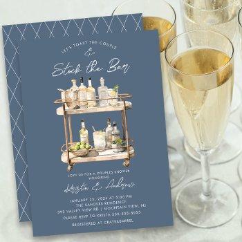 modern bar cart couples shower  invitation