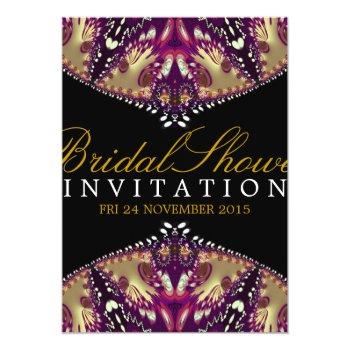 Modern Batik Gold+burgundy Bridal Shower Invitatio Invitation Front View