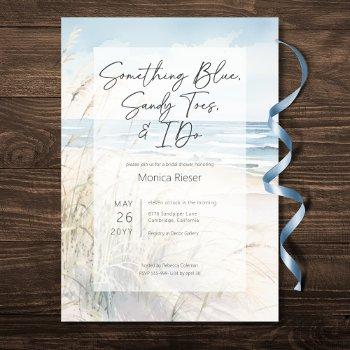modern beach something blue bridal shower invitation