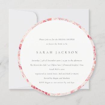 modern blush paisley typography bridal shower invitation