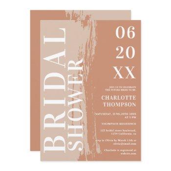 modern bold names terracotta earth bridal shower invitation