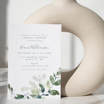 modern botanical eucalyptus boho bridal shower invitation