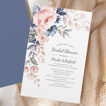 modern bridal shower pink floral invitation stationery
