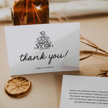 modern bridal shower thank you card