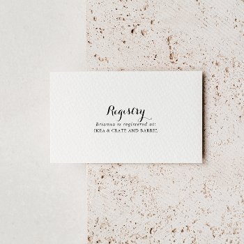modern calligraphy wedding gift registry enclosure card