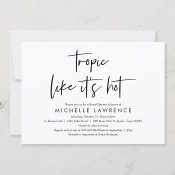 modern casual and fun, bridal shower beach party i invitation