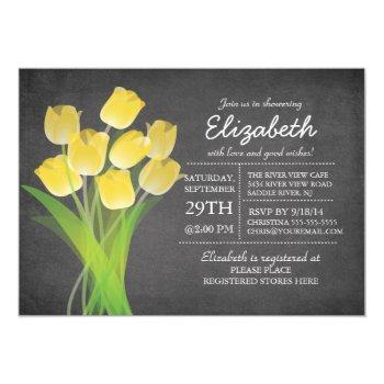 Modern Chalkboard Yellow Tulip Front View