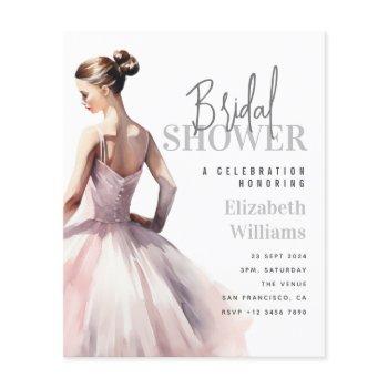 modern chic ballet bridal shower budget invitation