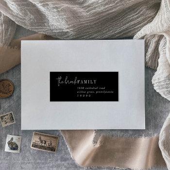 modern chic | black recipient guest address labels