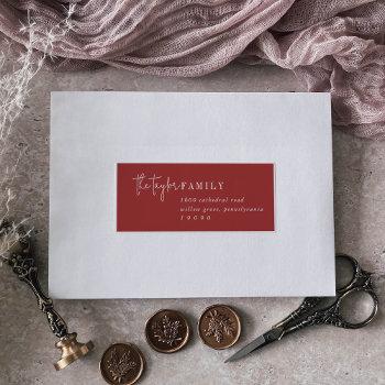 modern chic | red recipient guest address labels