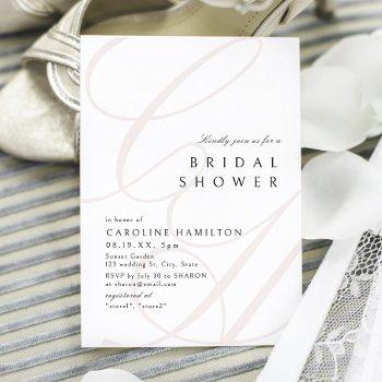 modern classic elegance calligraphy bridal shower invitation