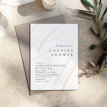 modern classic elegance calligraphy couples shower invitation