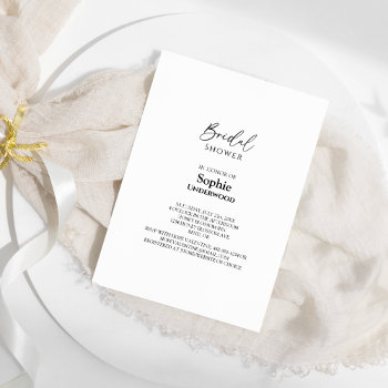 modern classic simple wedding bridal shower invitation