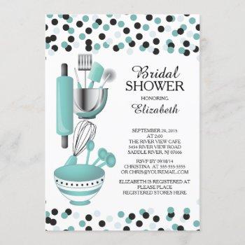 modern confetti kitchen bridal shower invitations