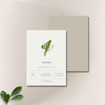 modern elegant minimal lily valley bridal shower invitation