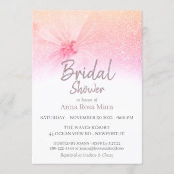 *~* modern floral glitter pastel  bridal shower invitation