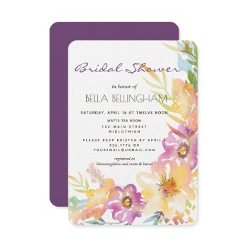 modern floral pastel bridal shower invitation