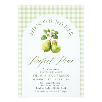 Modern Green Gingham Perfect Pear Front View
