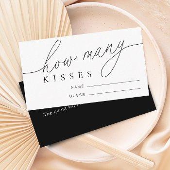 modern guess how many kisses bridal shower game enclosure card