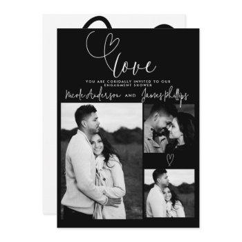 modern hearts black white minimal love engagement