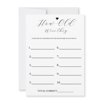 modern how old were they bridal shower game card