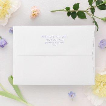 modern lavender typography wedding envelope