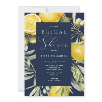 modern lemon bridal shower invitation