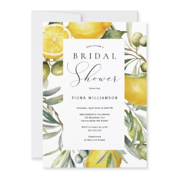 modern lemon bridal shower invitation