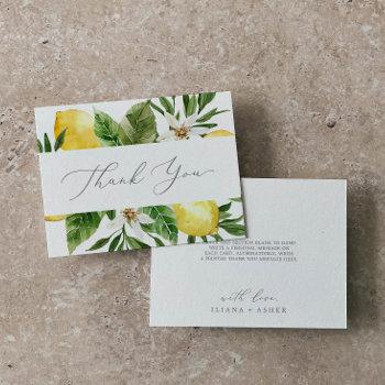 modern lemon garden thank you card