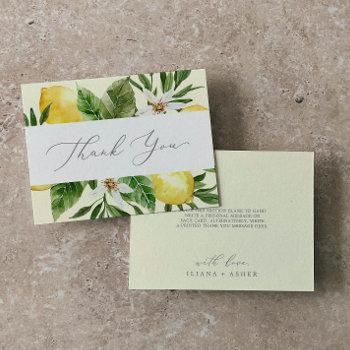 Modern Lemon Garden | Yellow Thank You Card Front View