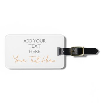 modern minimalist plain personalized add text luggage tag