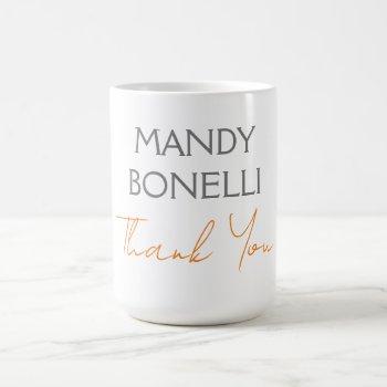 modern minimalist plain personalized thank you coffee mug