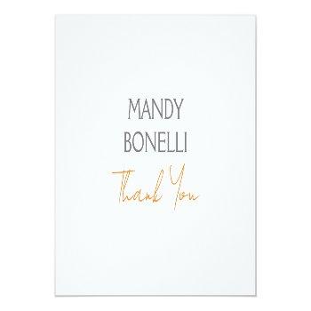 Modern Minimalist Plain Personalized Thank You Postcard Front View