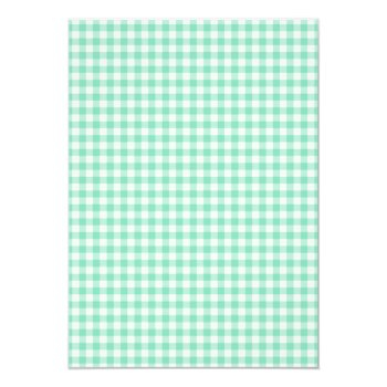 Modern Mint Green Gingham Plaid Front View