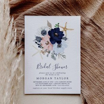modern nautical | floral bridal shower invitation