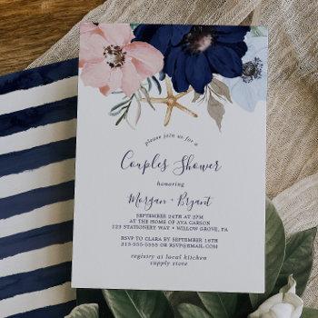 modern nautical | floral couples shower invitation